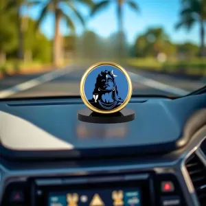 Car Desk/Table Top Lord Shiva Metal Golden Photo Stand 2x2 Inches, Compact & Stylish Spiritual Display For Car, Home & Office (Pack Of 1) (F18524) Car Desk/Table Top Lord Shiva Metal Golden Photo Stand 2x2 Inches, Compact & Stylish Spiritual Display For Car, Home & Office (Pack Of 1) (F18524)