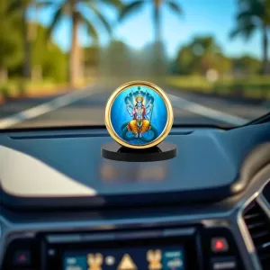Car Desk/Table Top Lord Vishnu Metal Golden Photo Stand 2x2 Inches, Compact & Stylish Spiritual Display For Car, Home & Office (Pack Of 1) (F18563) Car Desk/Table Top Lord Vishnu Metal Golden Photo Stand 2x2 Inches, Compact & Stylish Spiritual Display For Car, Home & Office (Pack Of 1) (F18563)