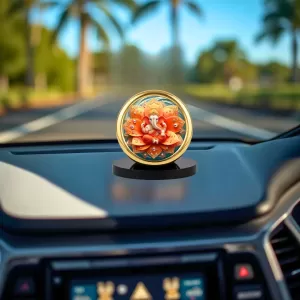 Car Desk/Table Top Lord Ganesha Metal Golden Photo Stand 2x2 Inches, Compact & Stylish Spiritual Display For Car, Home & Office (Pack Of 1) (F18620) Car Desk/Table Top Lord Ganesha Metal Golden Photo Stand 2x2 Inches, Compact & Stylish Spiritual Display For Car, Home & Office (Pack Of 1) (F18620)