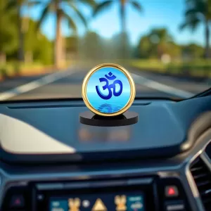 Car Desk/Table Top Om Symbol Metal Golden Photo Stand 2x2 Inches, Compact & Stylish Spiritual Display For Car, Home & Office (Pack Of 1) (F18667) Car Desk/Table Top Om Symbol Metal Golden Photo Stand 2x2 Inches, Compact & Stylish Spiritual Display For Car, Home & Office (Pack Of 1) (F18667)