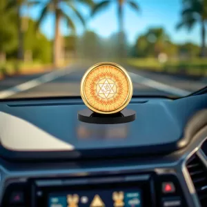 Car Desk/Table Top Om Symbol Metal Golden Photo Stand 2x2 Inches, Compact & Stylish Spiritual Display For Car, Home & Office (Pack Of 1) (F18670) Car Desk/Table Top Om Symbol Metal Golden Photo Stand 2x2 Inches, Compact & Stylish Spiritual Display For Car, Home & Office (Pack Of 1) (F18670)