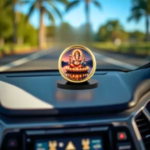 Car Desk/Table Top Lord Ganesha Metal Golden Photo Stand 2x2 Inches, Compact & Stylish Spiritual Display For Car, Home & Office (Pack Of 1) (F18892) Car Desk/Table Top Lord Ganesha Metal Golden Photo Stand 2x2 Inches, Compact & Stylish Spiritual Display For Car, Home & Office (Pack Of 1) (F18892)