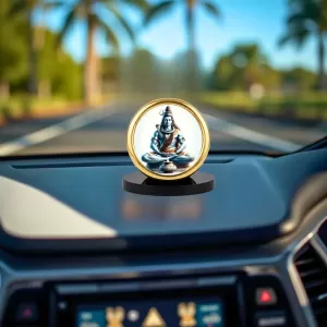 Car Desk/Table Top Lord Shiva Metal Golden Photo Stand 2x2 Inches, Compact & Stylish Spiritual Display For Car, Home & Office (Pack Of 1) (F18917) Car Desk/Table Top Lord Shiva Metal Golden Photo Stand 2x2 Inches, Compact & Stylish Spiritual Display For Car, Home & Office (Pack Of 1) (F18917)
