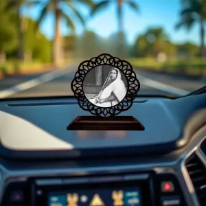 Car Desk/Table Top Shamsunnahar Mahmud Wooden Photo Stand 3x4 Inches, Compact & Stylish Spiritual Display For Car, Home & Office (Pack Of 1) (F19553) Car Desk/Table Top Shamsunnahar Mahmud Wooden Photo Stand 3x4 Inches, Compact & Stylish Spiritual Display For Car, Home & Office (Pack Of 1) (F19553)