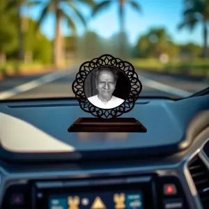 Car Desk/Table Top Nisargadatta Maharaj Wooden Photo Stand 3x4 Inches, Compact & Stylish Spiritual Display For Car, Home & Office (Pack Of 1) (F19624) Car Desk/Table Top Nisargadatta Maharaj Wooden Photo Stand 3x4 Inches, Compact & Stylish Spiritual Display For Car, Home & Office (Pack Of 1) (F19624)