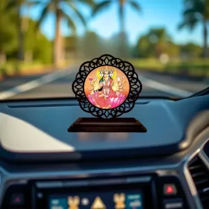 Car Desk/Table Top Goddess Lakshmi Wooden Photo Stand 3x4 Inches, Compact & Stylish Spiritual Display For Car, Home & Office (Pack Of 1) (F19634) Car Desk/Table Top Goddess Lakshmi Wooden Photo Stand 3x4 Inches, Compact & Stylish Spiritual Display For Car, Home & Office (Pack Of 1) (F19634)