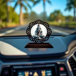 Car Desk/Table Top Lord Shiva Wooden Photo Stand 3x4 Inches, Compact & Stylish Spiritual Display For Car, Home & Office (Pack Of 1) (F19640) Car Desk/Table Top Lord Shiva Wooden Photo Stand 3x4 Inches, Compact & Stylish Spiritual Display For Car, Home & Office (Pack Of 1) (F19640)