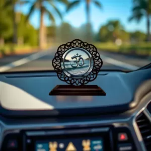 Car Desk/Table Top Om Symbol Wooden Photo Stand 3x4 Inches, Compact & Stylish Spiritual Display For Car, Home & Office (Pack Of 1) (F19644) Car Desk/Table Top Om Symbol Wooden Photo Stand 3x4 Inches, Compact & Stylish Spiritual Display For Car, Home & Office (Pack Of 1) (F19644)