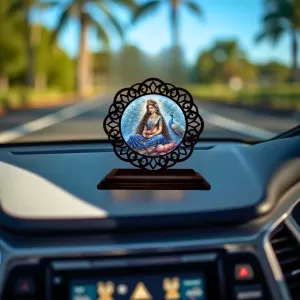 Car Desk/Table Top Beautiful Radha Wooden Photo Stand 3x4 Inches, Compact & Stylish Spiritual Display For Car, Home & Office (Pack Of 1) (F19649) Car Desk/Table Top Beautiful Radha Wooden Photo Stand 3x4 Inches, Compact & Stylish Spiritual Display For Car, Home & Office (Pack Of 1) (F19649)