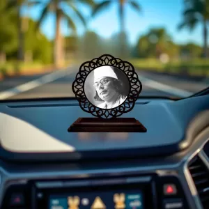 Car Desk/Table Top Kazi Nazrul Islam Wooden Photo Stand 3x4 Inches, Compact & Stylish Spiritual Display For Car, Home & Office (Pack Of 1) (F19655) Car Desk/Table Top Kazi Nazrul Islam Wooden Photo Stand 3x4 Inches, Compact & Stylish Spiritual Display For Car, Home & Office (Pack Of 1) (F19655)