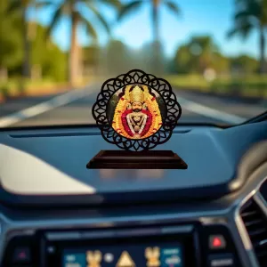 Car Desk/Table Top Khatu Shyam Baba Wooden Photo Stand 3x4 Inches, Compact & Stylish Spiritual Display For Car, Home & Office (Pack Of 1) (F19672) Car Desk/Table Top Khatu Shyam Baba Wooden Photo Stand 3x4 Inches, Compact & Stylish Spiritual Display For Car, Home & Office (Pack Of 1) (F19672)