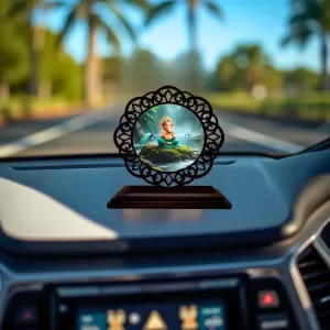 Car Desk/Table Top Lord Ganesha Wooden Photo Stand 3x4 Inches, Compact & Stylish Spiritual Display For Car, Home & Office (Pack Of 1) (F19674) Car Desk/Table Top Lord Ganesha Wooden Photo Stand 3x4 Inches, Compact & Stylish Spiritual Display For Car, Home & Office (Pack Of 1) (F19674)