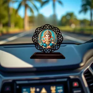 Car Desk/Table Top Lord Gansha Wooden Photo Stand 3x4 Inches, Compact & Stylish Spiritual Display For Car, Home & Office (Pack Of 1) (F19682) Car Desk/Table Top Lord Gansha Wooden Photo Stand 3x4 Inches, Compact & Stylish Spiritual Display For Car, Home & Office (Pack Of 1) (F19682)