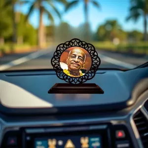 Car Desk/Table Top Bhaktivedanta Swami Prabhupada Wooden Photo Stand 3x4 Inches, Compact & Stylish Spiritual Display For Car, Home & Office (Pack Of 1) (F19693) Car Desk/Table Top Bhaktivedanta Swami Prabhupada Wooden Photo Stand 3x4 Inches, Compact & Stylish Spiritual Display For Car, Home & Office (Pack Of 1) (F19693)