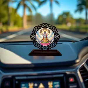 Car Desk/Table Top Lord Vishnu Wooden Photo Stand 3x4 Inches, Compact & Stylish Spiritual Display For Car, Home & Office (Pack Of 1) (F19696) Car Desk/Table Top Lord Vishnu Wooden Photo Stand 3x4 Inches, Compact & Stylish Spiritual Display For Car, Home & Office (Pack Of 1) (F19696)