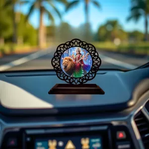 Car Desk/Table Top Goddess Durga Matha Wooden Photo Stand 3x4 Inches, Compact & Stylish Spiritual Display For Car, Home & Office (Pack Of 1) (F19710) Car Desk/Table Top Goddess Durga Matha Wooden Photo Stand 3x4 Inches, Compact & Stylish Spiritual Display For Car, Home & Office (Pack Of 1) (F19710)