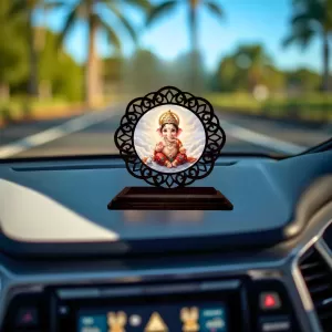 Car Desk/Table Top Lord Ganesha Wooden Photo Stand 3x4 Inches, Compact & Stylish Spiritual Display For Car, Home & Office (Pack Of 1) (F19731) Car Desk/Table Top Lord Ganesha Wooden Photo Stand 3x4 Inches, Compact & Stylish Spiritual Display For Car, Home & Office (Pack Of 1) (F19731)
