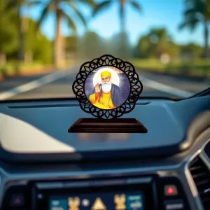 Car Desk/Table Top Gurunanak Wooden Photo Stand 3x4 Inches, Compact & Stylish Spiritual Display For Car, Home & Office (Pack Of 1) (F19748) Car Desk/Table Top Gurunanak Wooden Photo Stand 3x4 Inches, Compact & Stylish Spiritual Display For Car, Home & Office (Pack Of 1) (F19748)