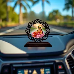 Car Desk/Table Top Little Radha Wooden Photo Stand 3x4 Inches, Compact & Stylish Spiritual Display For Car, Home & Office (Pack Of 1) (F19763) Car Desk/Table Top Little Radha Wooden Photo Stand 3x4 Inches, Compact & Stylish Spiritual Display For Car, Home & Office (Pack Of 1) (F19763)