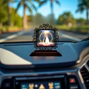 Car Desk/Table Top Sarada Maa Wooden Photo Stand 3x4 Inches, Compact & Stylish Spiritual Display For Car, Home & Office (Pack Of 1) (F19780) Car Desk/Table Top Sarada Maa Wooden Photo Stand 3x4 Inches, Compact & Stylish Spiritual Display For Car, Home & Office (Pack Of 1) (F19780)