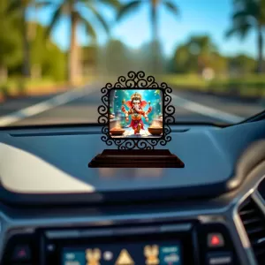 Car Desk/Table Top Lord Ganesha Wooden Photo Stand 3x4 Inches, Compact & Stylish Spiritual Display For Car, Home & Office (Pack Of 1) (F19802) Car Desk/Table Top Lord Ganesha Wooden Photo Stand 3x4 Inches, Compact & Stylish Spiritual Display For Car, Home & Office (Pack Of 1) (F19802)