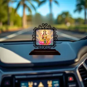Car Desk/Table Top Goddess Lakshmi Wooden Photo Stand 3x4 Inches, Compact & Stylish Spiritual Display For Car, Home & Office (Pack Of 1) (F19833) Car Desk/Table Top Goddess Lakshmi Wooden Photo Stand 3x4 Inches, Compact & Stylish Spiritual Display For Car, Home & Office (Pack Of 1) (F19833)