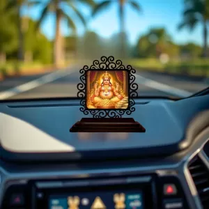 Car Desk/Table Top Lord Kubera Wooden Photo Stand 3x4 Inches, Compact & Stylish Spiritual Display For Car, Home & Office (Pack Of 1) (F19835) Car Desk/Table Top Lord Kubera Wooden Photo Stand 3x4 Inches, Compact & Stylish Spiritual Display For Car, Home & Office (Pack Of 1) (F19835)
