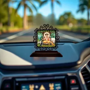 Car Desk/Table Top Lord Dattatreya Wooden Photo Stand 3x4 Inches, Compact & Stylish Spiritual Display For Car, Home & Office (Pack Of 1) (F19841) Car Desk/Table Top Lord Dattatreya Wooden Photo Stand 3x4 Inches, Compact & Stylish Spiritual Display For Car, Home & Office (Pack Of 1) (F19841)