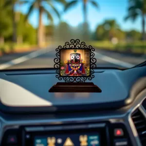 Car Desk/Table Top Lord Jagannath Wooden Photo Stand 3x4 Inches, Compact & Stylish Spiritual Display For Car, Home & Office (Pack Of 1) (F19859) Car Desk/Table Top Lord Jagannath Wooden Photo Stand 3x4 Inches, Compact & Stylish Spiritual Display For Car, Home & Office (Pack Of 1) (F19859)