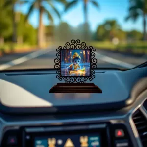 Car Desk/Table Top Little Krishna Wooden Photo Stand 3x4 Inches, Compact & Stylish Spiritual Display For Car, Home & Office (Pack Of 1) (F19863) Car Desk/Table Top Little Krishna Wooden Photo Stand 3x4 Inches, Compact & Stylish Spiritual Display For Car, Home & Office (Pack Of 1) (F19863)