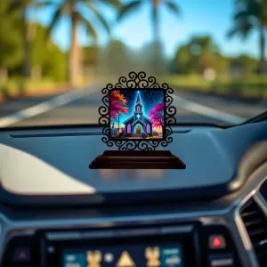 Car Desk/Table Top Beautiful Church Wooden Photo Stand 3x4 Inches, Compact & Stylish Spiritual Display For Car, Home & Office (Pack Of 1) (F19889) Car Desk/Table Top Beautiful Church Wooden Photo Stand 3x4 Inches, Compact & Stylish Spiritual Display For Car, Home & Office (Pack Of 1) (F19889)