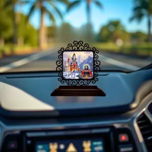 Car Desk/Table Top Lord Shiva And Lingam Wooden Photo Stand 3x4 Inches, Compact & Stylish Spiritual Display For Car, Home & Office (Pack Of 1) (F19891) Car Desk/Table Top Lord Shiva And Lingam Wooden Photo Stand 3x4 Inches, Compact & Stylish Spiritual Display For Car, Home & Office (Pack Of 1) (F19891)