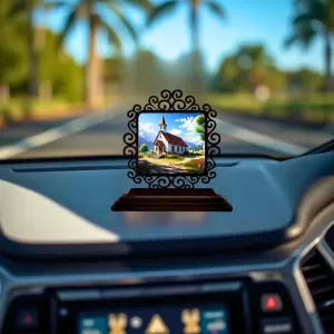 Car Desk/Table Top Beautiful Church Wooden Photo Stand 3x4 Inches, Compact & Stylish Spiritual Display For Car, Home & Office (Pack Of 1) (F19903) Car Desk/Table Top Beautiful Church Wooden Photo Stand 3x4 Inches, Compact & Stylish Spiritual Display For Car, Home & Office (Pack Of 1) (F19903)