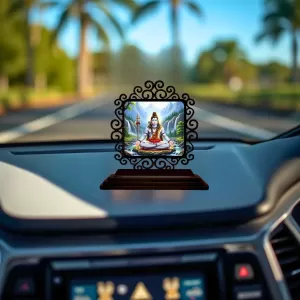 Car Desk/Table Top Lord Shiva Wooden Photo Stand 3x4 Inches, Compact & Stylish Spiritual Display For Car, Home & Office (Pack Of 1) (F19905) Car Desk/Table Top Lord Shiva Wooden Photo Stand 3x4 Inches, Compact & Stylish Spiritual Display For Car, Home & Office (Pack Of 1) (F19905)