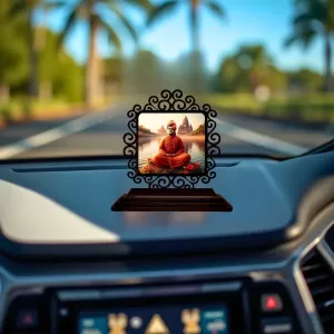 Car Desk/Table Top Swami Vivekananda Wooden Photo Stand 3x4 Inches, Compact & Stylish Spiritual Display For Car, Home & Office (Pack Of 1) (F19921) Car Desk/Table Top Swami Vivekananda Wooden Photo Stand 3x4 Inches, Compact & Stylish Spiritual Display For Car, Home & Office (Pack Of 1) (F19921)