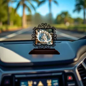 Car Desk/Table Top Mucca Masid Wooden Photo Stand 3x4 Inches, Compact & Stylish Spiritual Display For Car, Home & Office (Pack Of 1) (F19941) Car Desk/Table Top Mucca Masid Wooden Photo Stand 3x4 Inches, Compact & Stylish Spiritual Display For Car, Home & Office (Pack Of 1) (F19941)