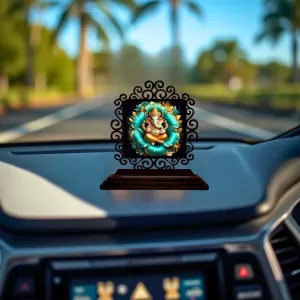 Car Desk/Table Top Lord Ganesha Wooden Photo Stand 3x4 Inches, Compact & Stylish Spiritual Display For Car, Home & Office (Pack Of 1) (F19948) Car Desk/Table Top Lord Ganesha Wooden Photo Stand 3x4 Inches, Compact & Stylish Spiritual Display For Car, Home & Office (Pack Of 1) (F19948)