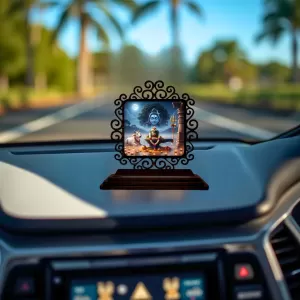 Car Desk/Table Top Lord Shiva And Lingam Wooden Photo Stand 3x4 Inches, Compact & Stylish Spiritual Display For Car, Home & Office (Pack Of 1) (F19959) Car Desk/Table Top Lord Shiva And Lingam Wooden Photo Stand 3x4 Inches, Compact & Stylish Spiritual Display For Car, Home & Office (Pack Of 1) (F19959)