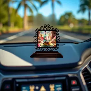 Car Desk/Table Top Lord Ganesha Wooden Photo Stand 3x4 Inches, Compact & Stylish Spiritual Display For Car, Home & Office (Pack Of 1) (F19962) Car Desk/Table Top Lord Ganesha Wooden Photo Stand 3x4 Inches, Compact & Stylish Spiritual Display For Car, Home & Office (Pack Of 1) (F19962)