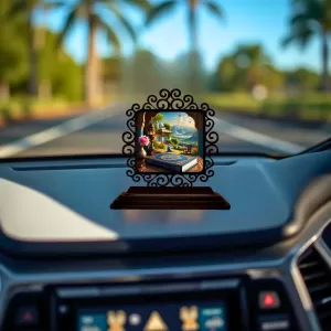 Car Desk/Table Top Mucca Masid And Quran Wooden Photo Stand 3x4 Inches, Compact & Stylish Spiritual Display For Car, Home & Office (Pack Of 1) (F19966) Car Desk/Table Top Mucca Masid And Quran Wooden Photo Stand 3x4 Inches, Compact & Stylish Spiritual Display For Car, Home & Office (Pack Of 1) (F19966)