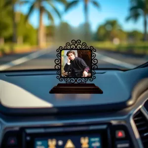 Car Desk/Table Top Swami Vivekananda Wooden Photo Stand 3x4 Inches, Compact & Stylish Spiritual Display For Car, Home & Office (Pack Of 1) (F19970) Car Desk/Table Top Swami Vivekananda Wooden Photo Stand 3x4 Inches, Compact & Stylish Spiritual Display For Car, Home & Office (Pack Of 1) (F19970)
