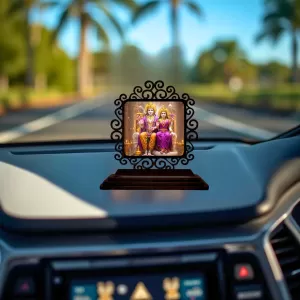 Car Desk/Table Top Lord Vishnu And Lakshmi Wooden Photo Stand 3x4 Inches, Compact & Stylish Spiritual Display For Car, Home & Office (Pack Of 1) (F19997) Car Desk/Table Top Lord Vishnu And Lakshmi Wooden Photo Stand 3x4 Inches, Compact & Stylish Spiritual Display For Car, Home & Office (Pack Of 1) (F19997)
