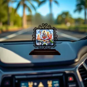 Car Desk/Table Top Lord Shiva And Parvathi Wooden Photo Stand 3x4 Inches, Compact & Stylish Spiritual Display For Car, Home & Office (Pack Of 1) (F20003) Car Desk/Table Top Lord Shiva And Parvathi Wooden Photo Stand 3x4 Inches, Compact & Stylish Spiritual Display For Car, Home & Office (Pack Of 1) (F20003)