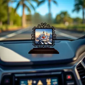 Car Desk/Table Top Lord Shiva Wooden Photo Stand 3x4 Inches, Compact & Stylish Spiritual Display For Car, Home & Office (Pack Of 1) (F20023) Car Desk/Table Top Lord Shiva Wooden Photo Stand 3x4 Inches, Compact & Stylish Spiritual Display For Car, Home & Office (Pack Of 1) (F20023)