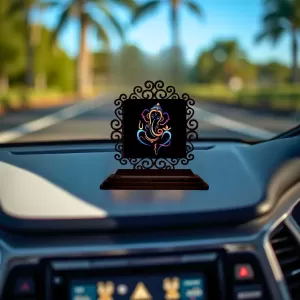 Car Desk/Table Top Lord Ganesha Wooden Photo Stand 3x4 Inches, Compact & Stylish Spiritual Display For Car, Home & Office (Pack Of 1) (F20025) Car Desk/Table Top Lord Ganesha Wooden Photo Stand 3x4 Inches, Compact & Stylish Spiritual Display For Car, Home & Office (Pack Of 1) (F20025)