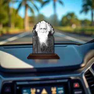 Car Dashboard/Table Top Rabindra Nath Tagore Wooden Temple Photo Stand 3x4 Inches, Compact & Stylish Spiritual Display For Car, Home & Office (Pack Of 1) (F22462) Car Dashboard/Table Top Rabindra Nath Tagore Wooden Temple Photo Stand 3x4 Inches, Compact & Stylish Spiritual Display For Car, Home & Office (Pack Of 1) (F22462)