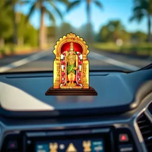 Car Dashboard/Table Top Lord Murugan Wooden Temple Photo Stand 3x4 Inches, Compact & Stylish Spiritual Display For Car, Home & Office (Pack Of 1) (F22468) Car Dashboard/Table Top Lord Murugan Wooden Temple Photo Stand 3x4 Inches, Compact & Stylish Spiritual Display For Car, Home & Office (Pack Of 1) (F22468)