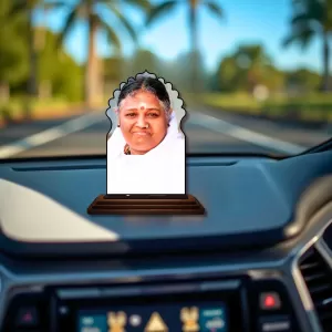 Car Dashboard/Table Top Mata Amritanandamayi Devi Wooden Temple Photo Stand 3x4 Inches, Compact & Stylish Spiritual Display For Car, Home & Office (Pack Of 1) (F22487) Car Dashboard/Table Top Mata Amritanandamayi Devi Wooden Temple Photo Stand 3x4 Inches, Compact & Stylish Spiritual Display For Car, Home & Office (Pack Of 1) (F22487)