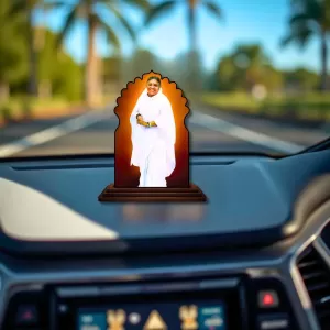 Car Dashboard/Table Top Mata Amritanandamayi Devi Wooden Temple Photo Stand 3x4 Inches, Compact & Stylish Spiritual Display For Car, Home & Office (Pack Of 1) (F22488) Car Dashboard/Table Top Mata Amritanandamayi Devi Wooden Temple Photo Stand 3x4 Inches, Compact & Stylish Spiritual Display For Car, Home & Office (Pack Of 1) (F22488)