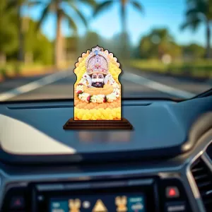 Car Dashboard/Table Top Khatu Shyam Wooden Temple Photo Stand 3x4 Inches, Compact & Stylish Spiritual Display For Car, Home & Office (Pack Of 1) (F22497) Car Dashboard/Table Top Khatu Shyam Wooden Temple Photo Stand 3x4 Inches, Compact & Stylish Spiritual Display For Car, Home & Office (Pack Of 1) (F22497)